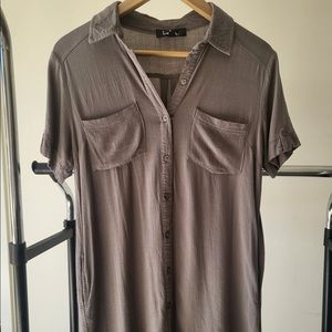 Lulus Womens Olive Shirtdress Size XS